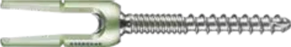 Tornillo pedicular Openped de aleta larga, con tulipa poliaxial y doble rosca